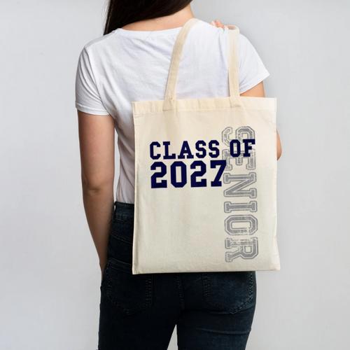 Senior Class Of 2027 Graduation Year High School & College Canvas Tote Bag - Best Gift Smart