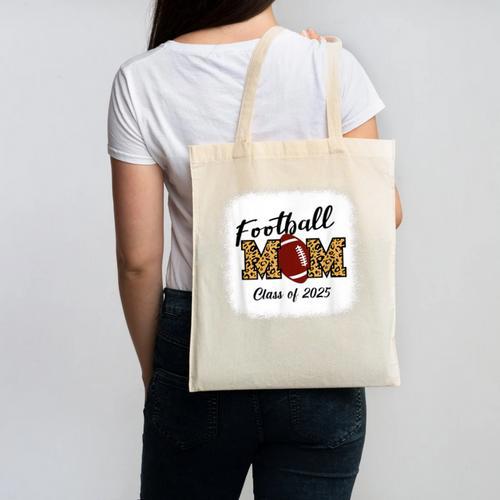 Senior Football Mom Class Of 2025 Graduation Graduate Canvas Tote Bag - Best Gift Smart