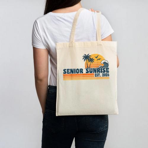 Senior Sunrise 2026 Graduation Cool Retro High School Canvas Tote Bag - Best Gift Smart