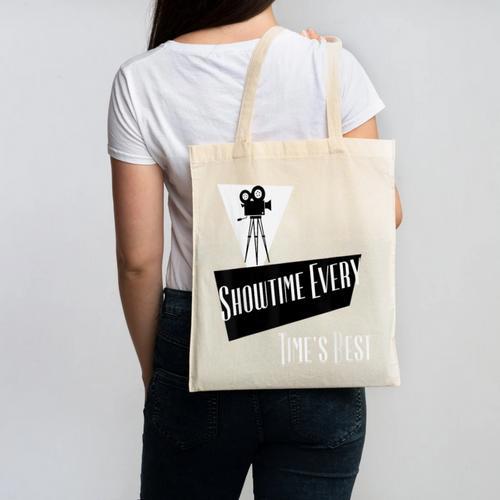 Showtime Every Moment Cinema Nostalgia Film Buff Humor Canvas Tote Bag - Figerry