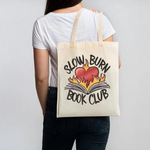 Slow Burn Book Club Romantasy Trope Smut Dark Romance Reader Canvas Tote Bag - Bookorys DE