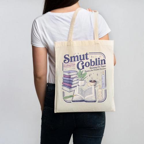 Smut Goblin Reading Club Book Lover Dark Academia Canvas Tote Bag - Bookorys CA