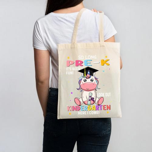 So Long Pre k Graduation 2025 Look Out Kindergarten Girls Premium Tri-Blend Canvas Tote Bag - Best Gift Smart