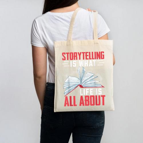 Storytelling Is What Life Is All About Book Canvas Tote Bag - Bookorys
