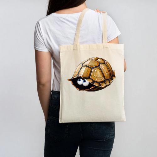 Timid Turtle Cute Introvert Misanthropic Antisocial Canvas Tote Bag - Raresse