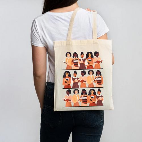 History Month Educated Black Women Girls Reading Books Canvas Tote Bag - Bookorys