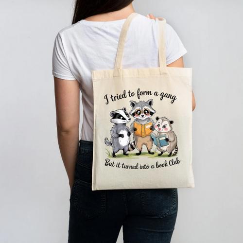 I Tried To Form A Gang But It Turned Into A Book-Club Reader Canvas Tote Bag - Bookorys
