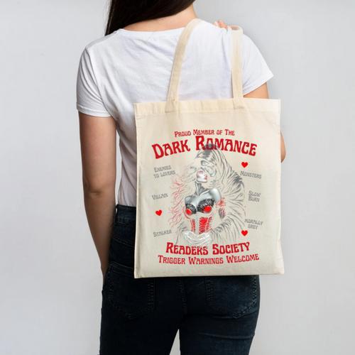 Trigger Warning Book Lover Dark Romance Smut Reader Canvas Tote Bag - Bookorys