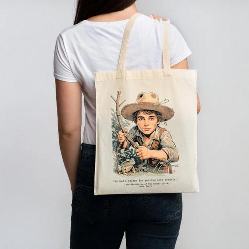 Vintage Children's Books The Adventures Of Tom Sawyer 1876 Canvas Tote Bag - Bookorys CA
