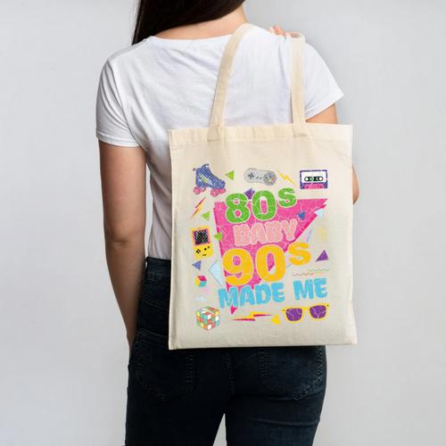 Vintage Retro 80's Baby 90's Made Me 1980s 1990s Nostalgia Premium Tri-Blend Canvas Tote Bag - Figerry