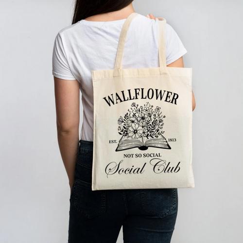 Wallflower Social Club Wildflower Social Club Book Lover Canvas Tote Bag - Bookorys CA