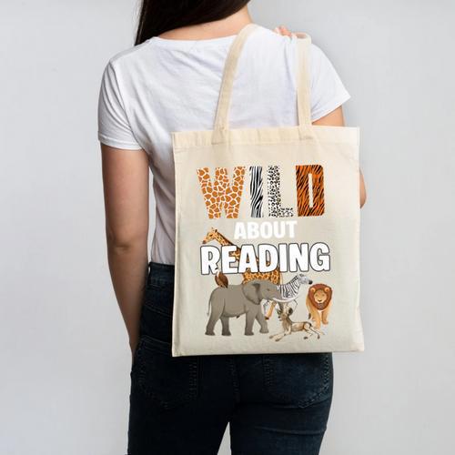 Wild About Reading Book Reader Book Nerd Book Reading Lover Premium Tri-Blend Canvas Tote Bag - Bookorys CA
