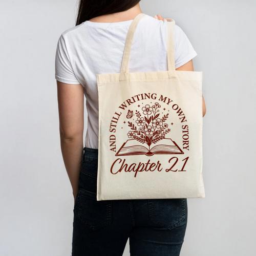 Women's Chapter 21 Book Readers Flower Lovers 21st Birthday Girls Canvas Tote Bag - Bookorys