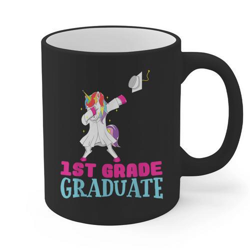 1st Grade Graduation Dabbing Unicorn Lover T-Shirt Kids Graphic Print Coffee Mug - Best Gift Smart