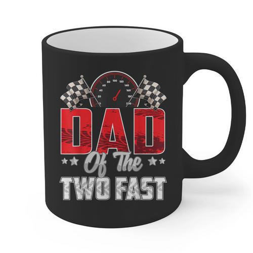 2 Year Old Racing Car Two Fast Birthday 2nd Family Dad Graphic Print Coffee Mug - Father's Day Fun