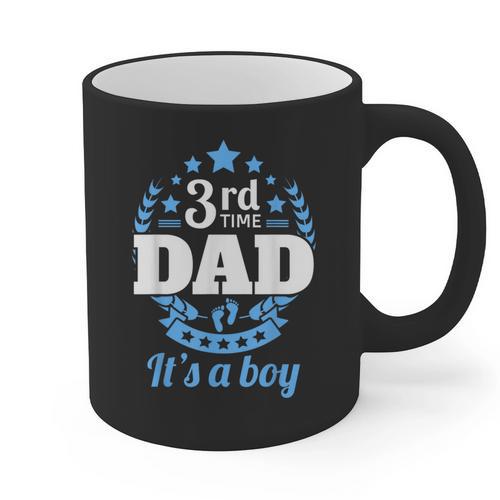 3rd Time Dad Dad Pregnancy It's a Boy Graphic Print Coffee Mug - Father's Day Fun