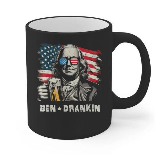 4th Of July Franklin Ben Drankin American Dad Men Women Graphic Print Coffee Mug - Father's Day Fun