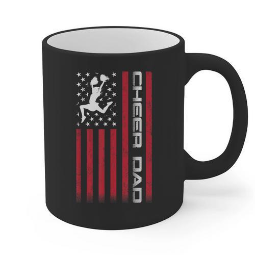 4th Of July US Flag Cheer Dad Shirt For Father's Cheer Graphic Print Coffee Mug - Father's Day Fun