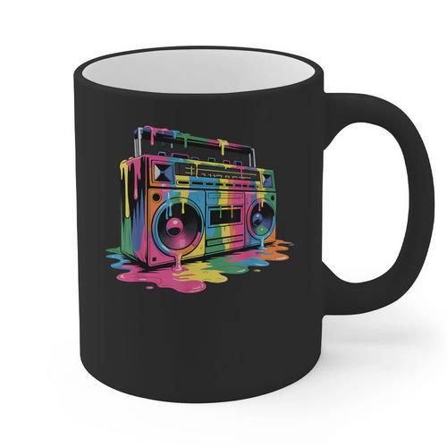 80s 90s Hip Hop Nostalgia Retro Boombox Music Lovers Graphic Print Coffee Mug - Figerry