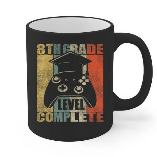 8th Grade Level Complete Gamer Class Of 2024 Graduation Graphic Print Coffee Mug - Best Gift Smart