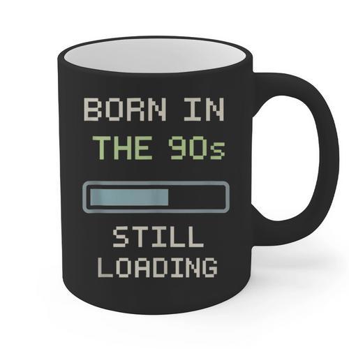 90s Baby Tired Millennial Burnout Nostalgia Parenting Graphic Print Coffee Mug - Figerry
