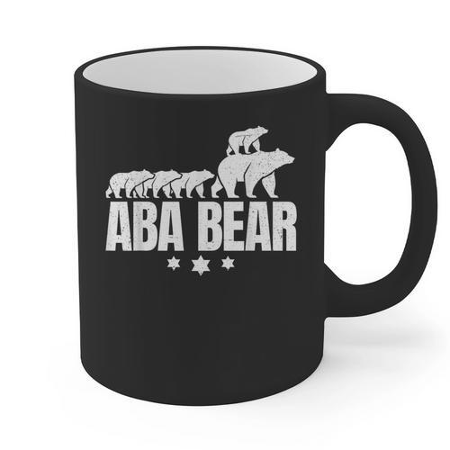Aba Bear For Jewish Dad With Four Kids On Father's Day Graphic Print Coffee Mug - Father's Day Fun