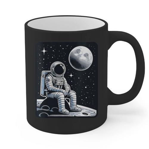 Aesthetic Spaceman Astronaut On The Moon Space Introvert Graphic Print Coffee Mug - Raresse