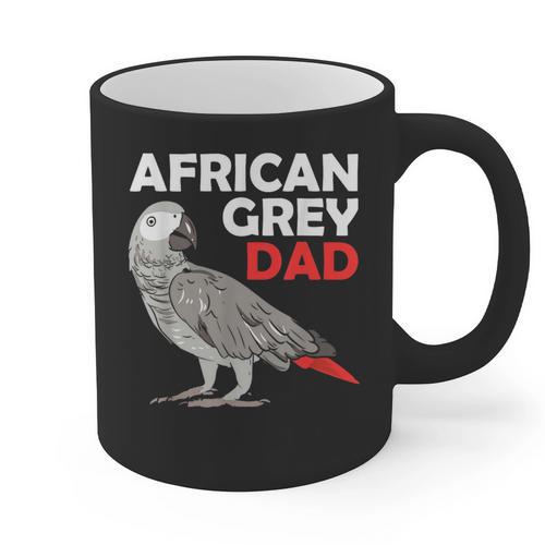 African Grey Parrot Dad Congo Bird Father Graphic Print Coffee Mug - Father's Day Fun