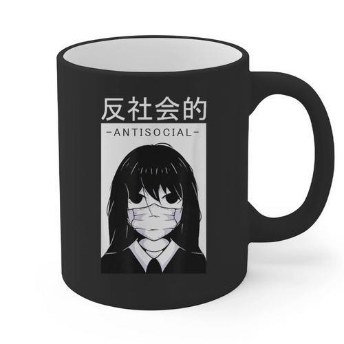 Anime Antisocial Introvert I Hate People Anti Social EMD Graphic Print Coffee Mug - Raresse