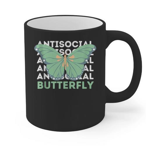 Anti-Social Introvert Butterfly Graphic Print Coffee Mug - Raresse