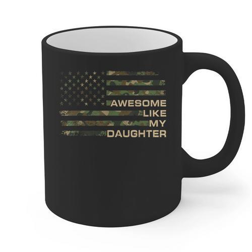 Awesome Like My Daughter Men Fathers Day American Flag Dad Graphic Print Coffee Mug - Father's Day Fun