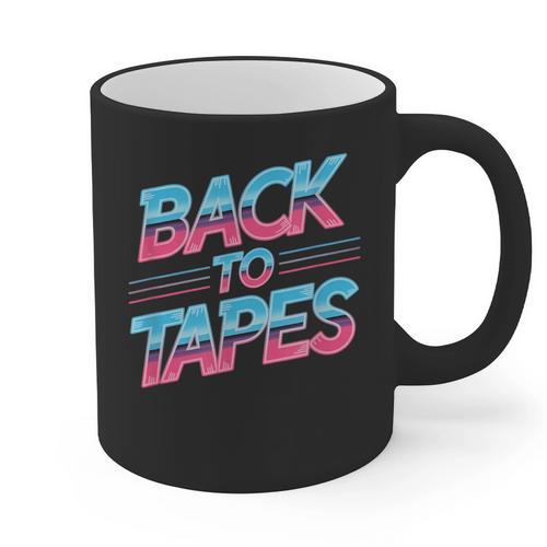 Back To Tapes Retro Cassette Mixtape 80s Nostalgia Graphic Print Coffee Mug - Figerry