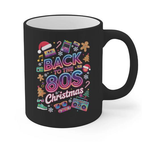 Back To-The 80 s Christmas Retro Cassette Boombox Nostalgia Graphic Print Coffee Mug - Figerry