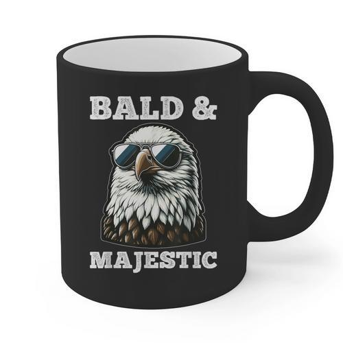 Bald & Majestic Sexy Bald Guy Dad Graphic Print Coffee Mug - Father's Day Fun