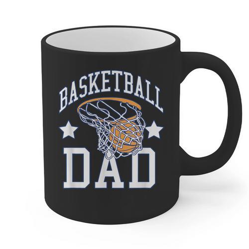 Basketball Dad Coach Sports Fan Graphic Print Coffee Mug - Father's Day Fun