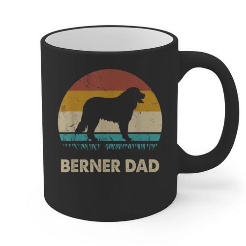Berner Dad For Men Bernese Mountain Dog Vintage Dad Graphic Print Coffee Mug - Father's Day Fun