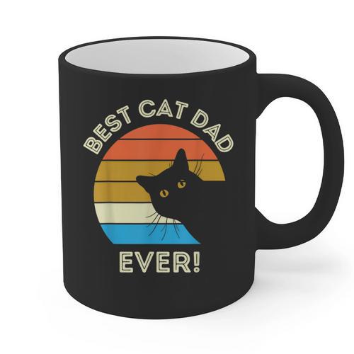 Best Cat Dad Ever Men Graphic Print Coffee Mug - Father's Day Fun