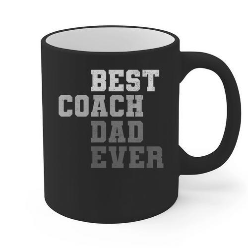 Best Coach Dad Ever Football Soccer Baseball Basketball Graphic Print Coffee Mug - Father's Day Fun