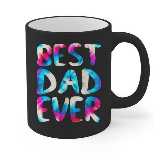 Best Dad Ever Colorful Tie Dye Fathers Day Graphic Print Coffee Mug - Father's Day Fun