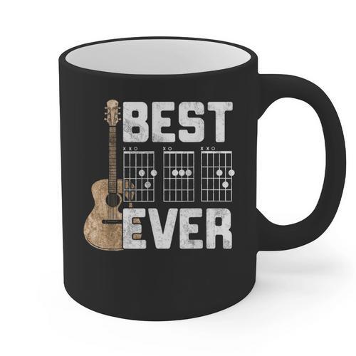 Best Dad Ever Guitarist Father D-A-D Chord Guitar Graphic Print Coffee Mug - Father's Day Fun