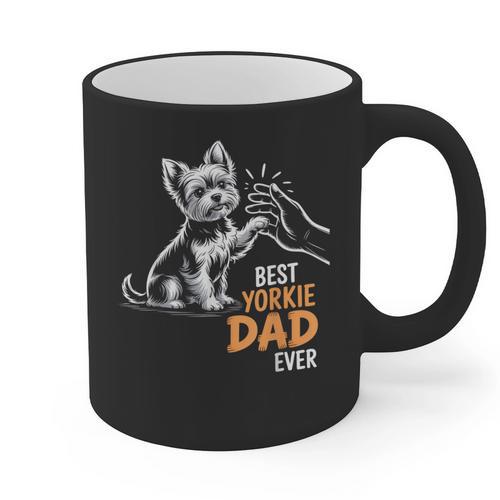 Best Yorkie Dad Ever Dog Yorkie I Love Yorkie Dad Graphic Print Coffee Mug - Father's Day Fun