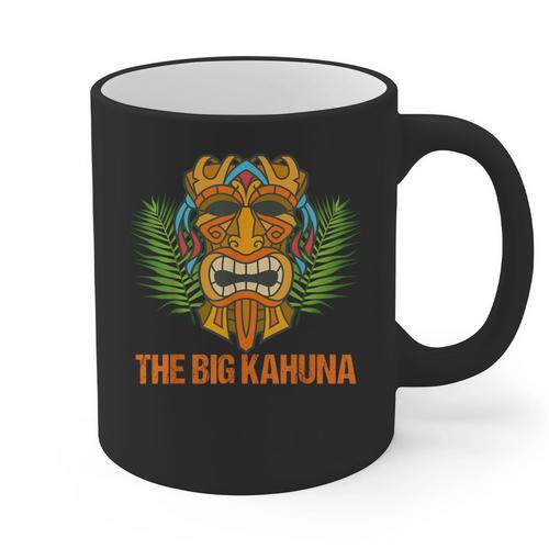 The Big Kahuna Hawaiian Tiki Dad Boss T-Shirt Graphic Print Coffee Mug - Father's Day Fun