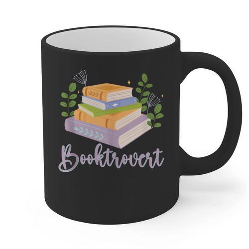 Booktrovert Bookworm Introvert Bibliophile Booktrovert Graphic Print Coffee Mug - Raresse
