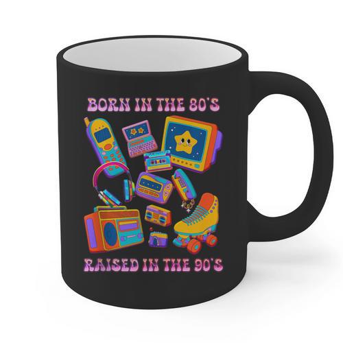 Born In The 80s Raised In The 90s Nostalgia Retro Memories Graphic Print Coffee Mug - Figerry