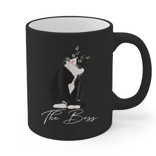 Boss Tuxedo Cat Lovers Tee Shirt For Mom Dad Graphic Print Coffee Mug - Father's Day Fun