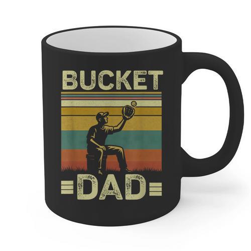 Bucket Dad Softball Dad Baseball Coach Father's Day Graphic Print Coffee Mug - Father's Day Fun