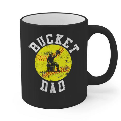 Bucket Dad Softball Dad Baseball Father's Coach Graphic Print Coffee Mug - Father's Day Fun