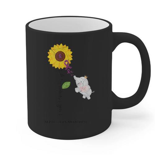 Caring Memory Elephant Sunflower Alzheimer Graphic Print Coffee Mug - Easessy