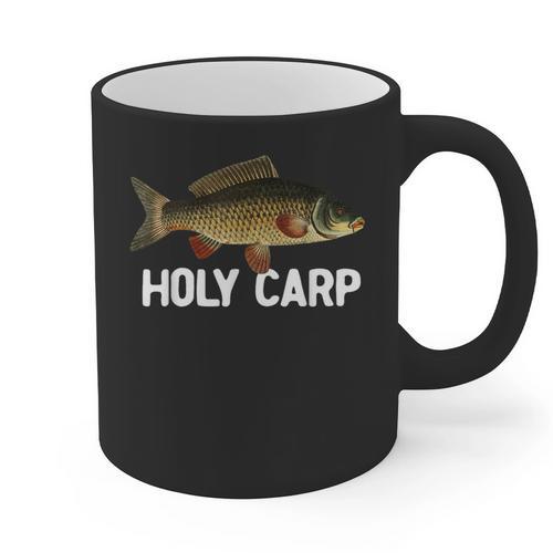 Carp Fish Pun Fishing Trip Fisherman Dad Holy Carp Graphic Print Coffee Mug - Father's Day Fun