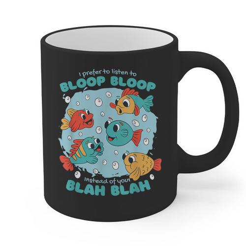 Cartoon Sarcasm Anti-Social Nihilism Introvert Fish Graphic Print Coffee Mug - Raresse